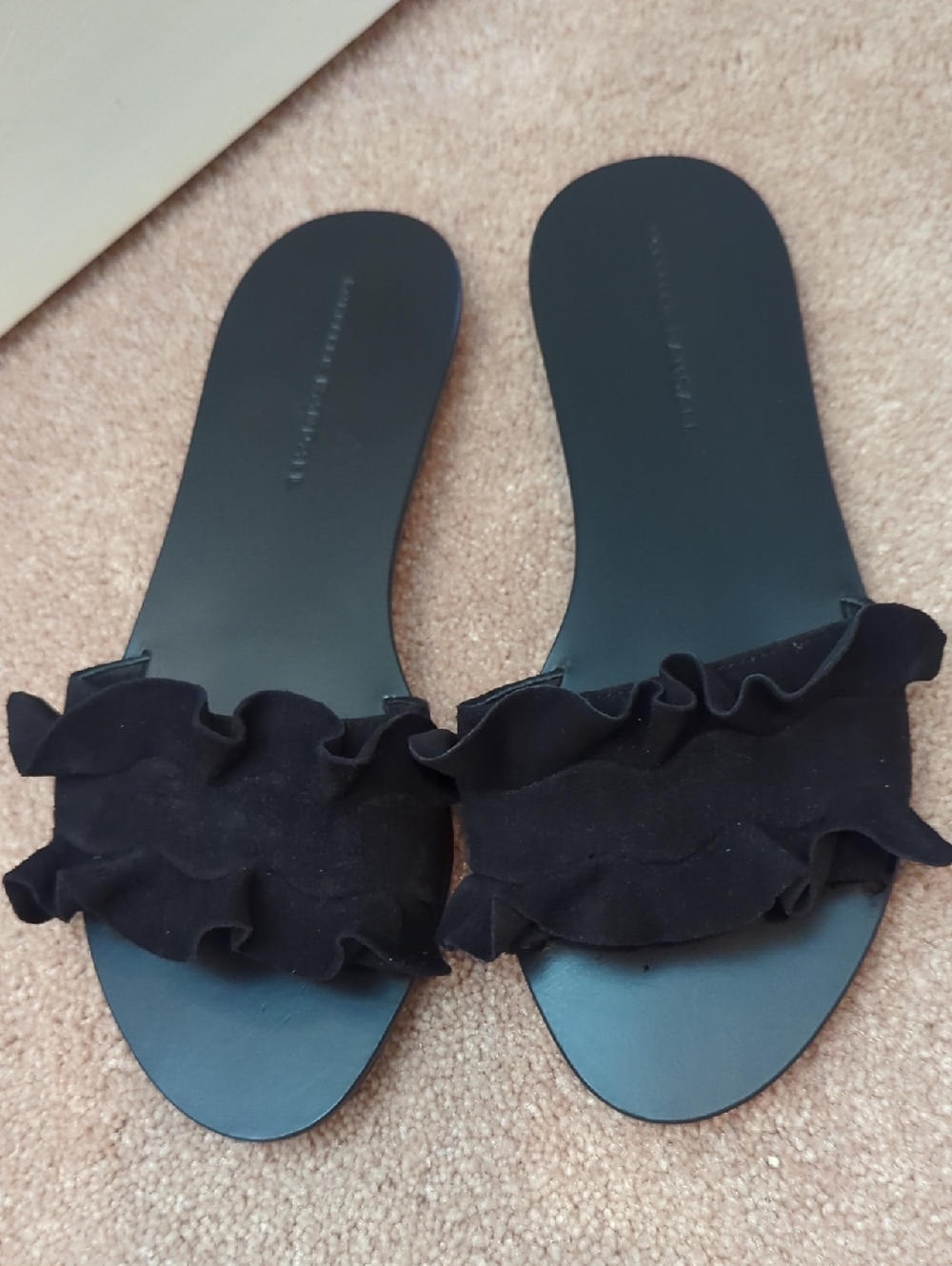 Loeffler Randall Birdie Suede Slides in Black Size 8 - Picture 6 of 8